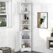 Multi Functional Corner Cabinet With Adjustable Shelves And 2 Doors Hearth and Haven
