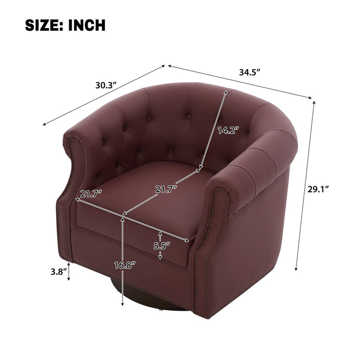 360° Swivel Accent Chair With Curved Back Noble House