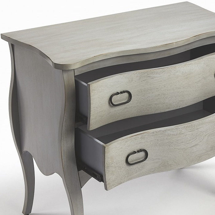 Solid Wood Two Drawer Chest - Gray