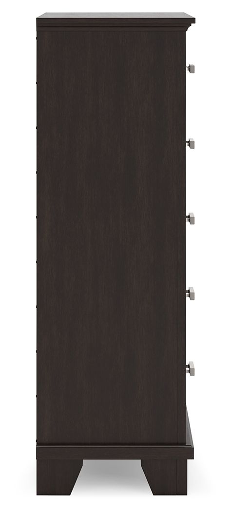 Covetown - Five Drawer Chest - Dark Brown Signature Design by Ashley®