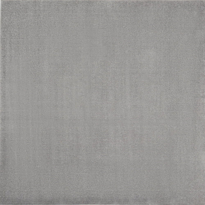 5' X 5' Square Non Skid Indoor / Outdoor Area Rug - Silver Gray