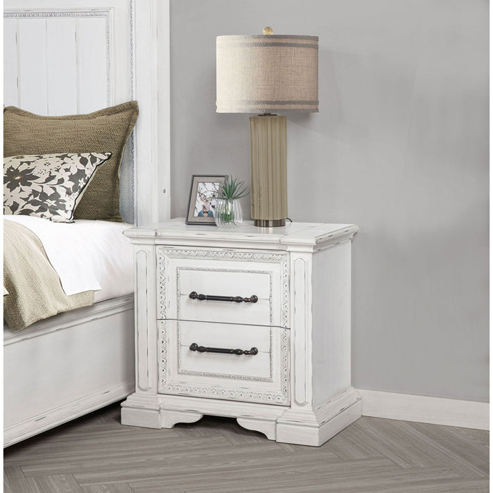 2 Drawer Nightstand With Dual USB Charging Ports - Vintage Furniture Max
