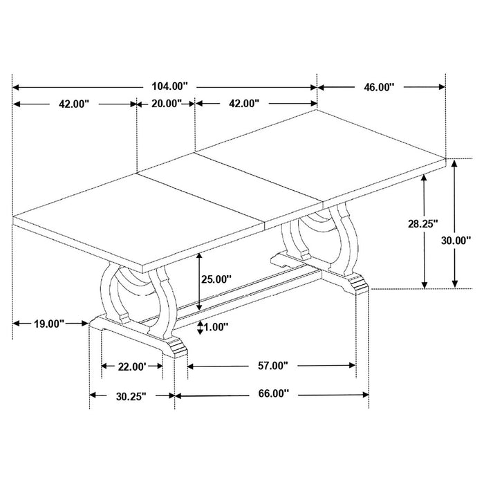 Fremont - Trestle Rectangular Dining Table With Removable Leaf Furniture Max
