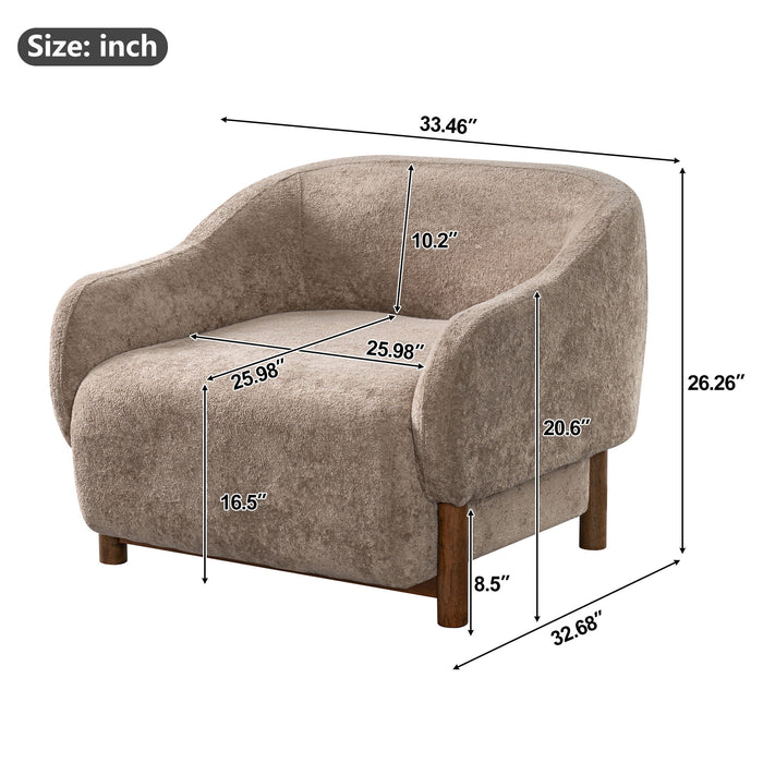 Modern Accent Chair With Recessed Arms And Tight Back Noble House