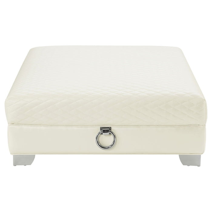 Cordelia - Square Ottoman - White Furniture Max