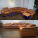 L - Shaped Recliner Sectional Sofa With Bluetooth Speakers, Wireless Charging, LED Lights Home Essentials