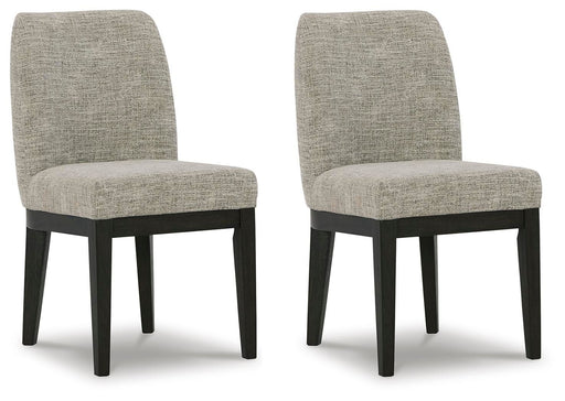 Burkhaus - Dining UPH Side Chair (Set of 2) - Beige / Dark Brown Signature Design by Ashley®