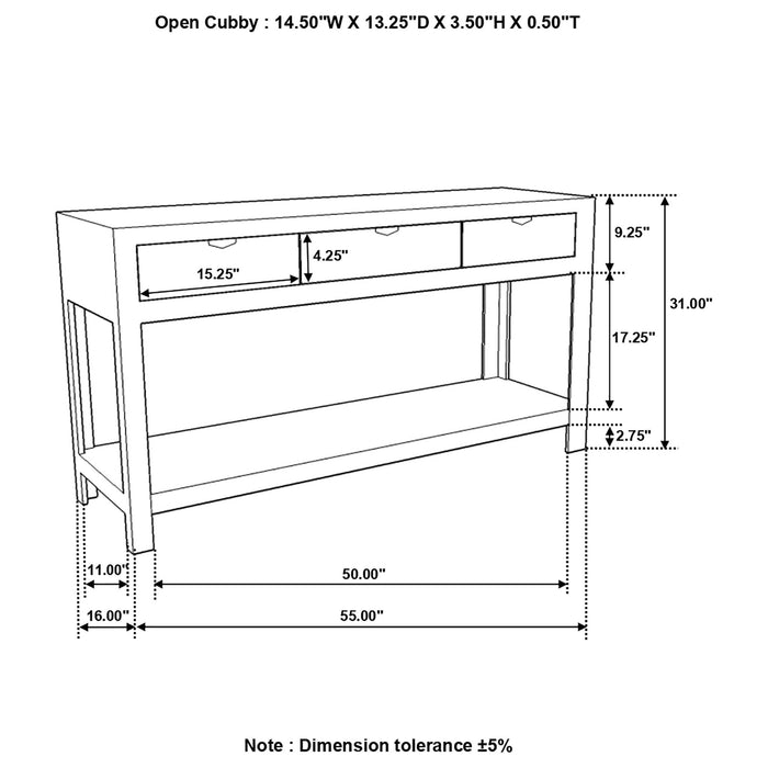 Tucker - 3 Drawer Console Table With Lower Shelf - Natural Furniture Max