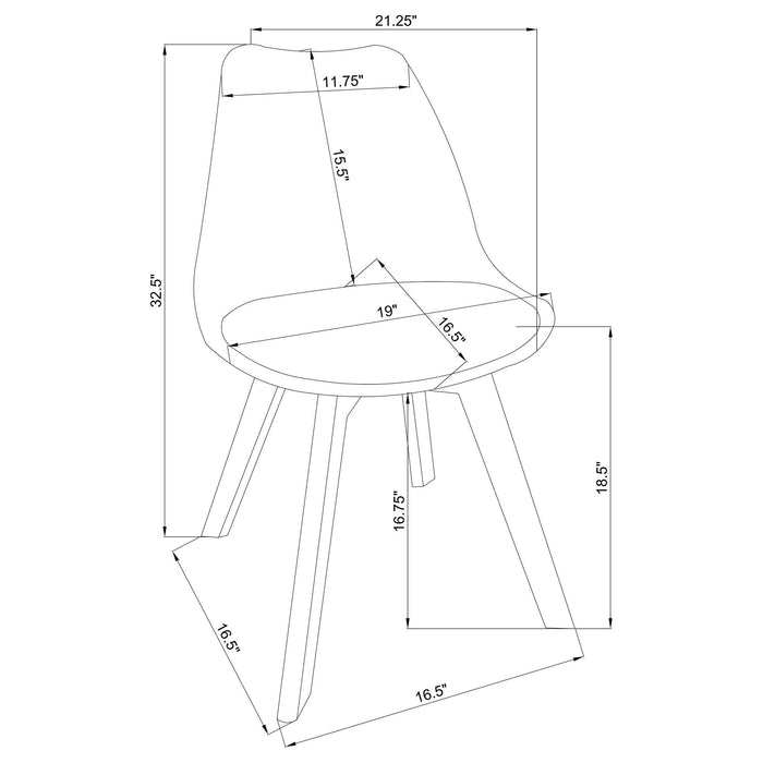 Elegant Padded Side Chair (Set Of 2) Furniture Max