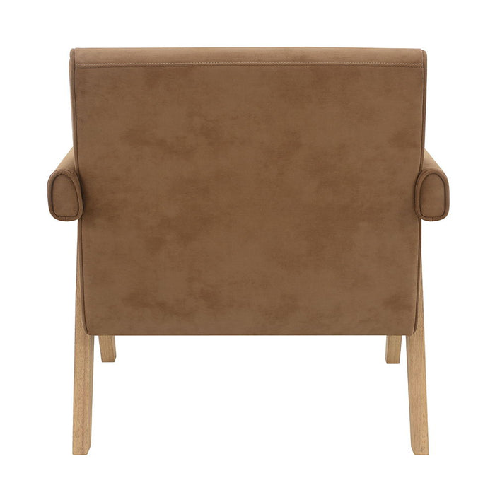Zoey - Accent Chair - Chocolate Suede & Oak ACME