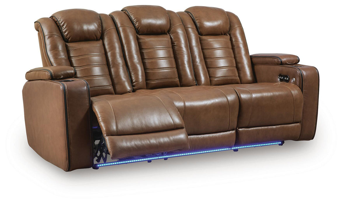 Gruaro - Power Reclining Sofa With Adjustable Headrest - Amber Signature Design by Ashley®