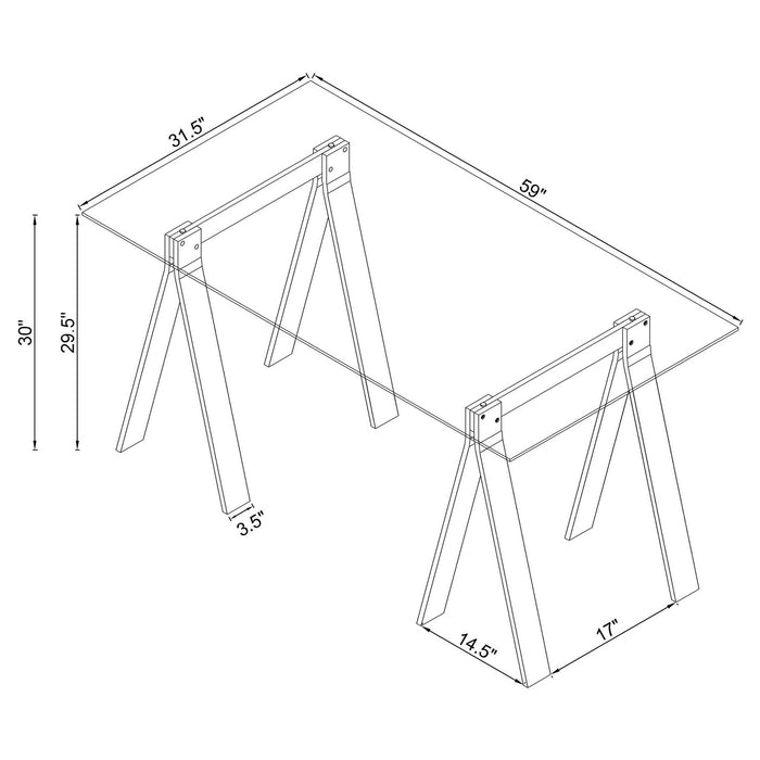 Roda - Writing Desk - Clear Furniture Max