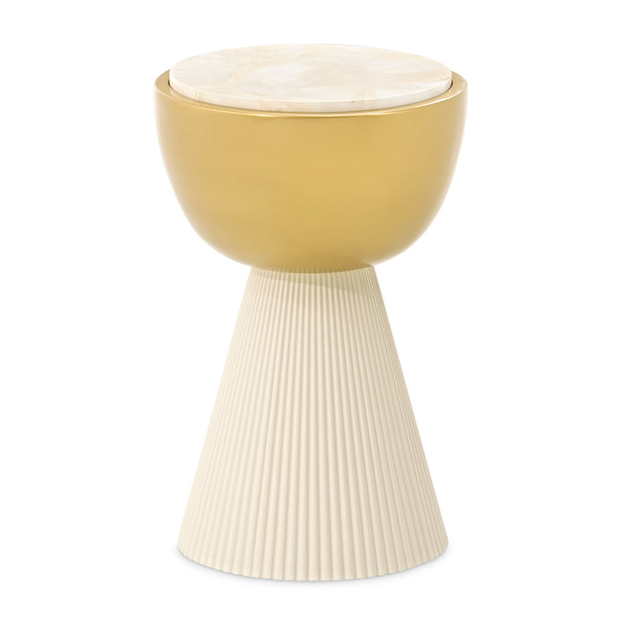 Scotts Square - Chairside Table - Light Champagne Michael Amini