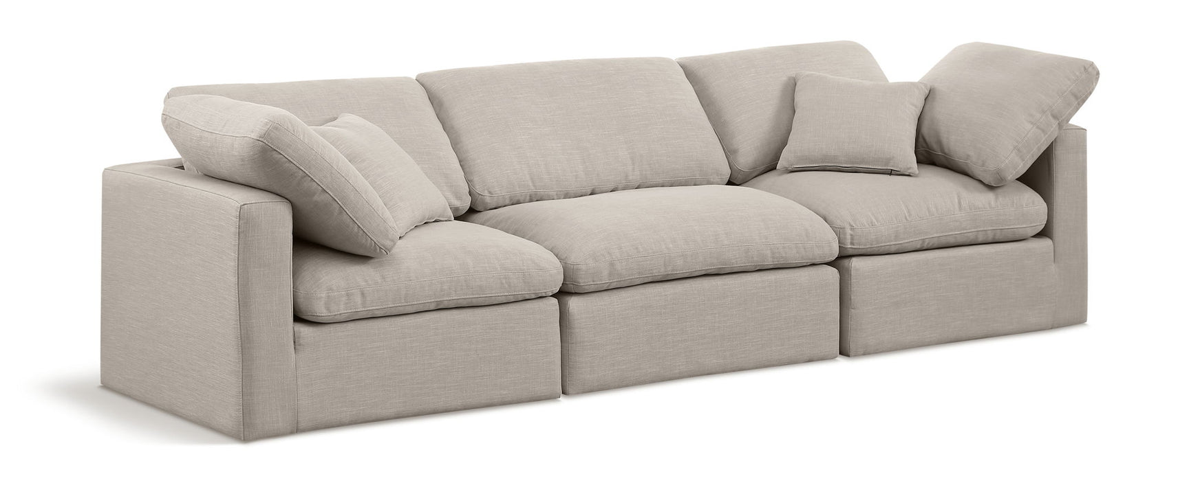 Indulge - Linen 3 Seat Modular Sofa Meridian Furniture