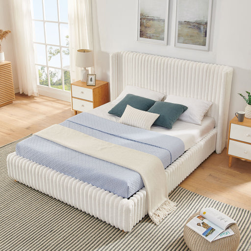 Functional Vertical Striped Bed With Gas Lift Storage Home Essentials