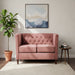 Button Tufted Loveseat, 2 Seater With Square Arm Couch For Living Room US Pride