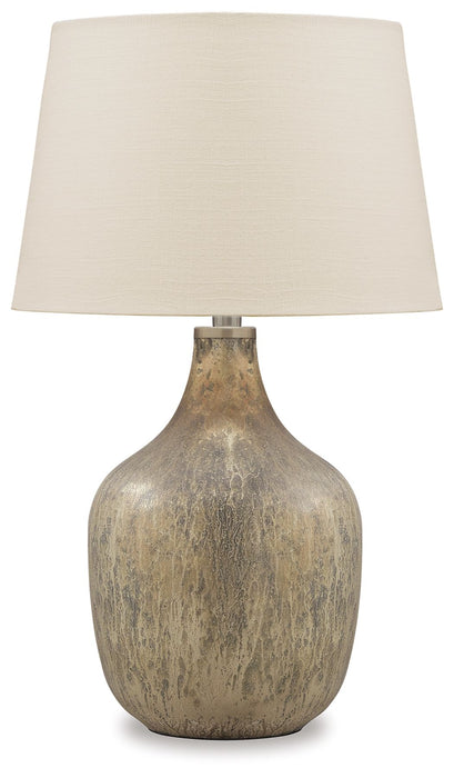 Mari - Glass Table Lamp  - Gray / Gold Finish Signature Design by Ashley®