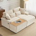 Double Chaise Lounge Set With Reversible Storage Ottomans, USB Port Home Essentials