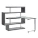 Buck II - Clear Glass, Chrome High Gloss Writing Desk With Shelf Urban Nest