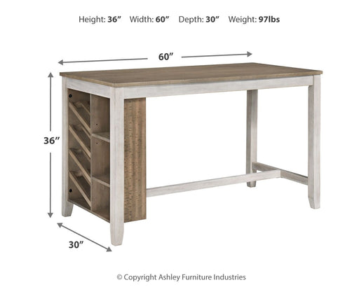 Skempton - Rectangular Counter Table With Storage - White Signature Design by Ashley®
