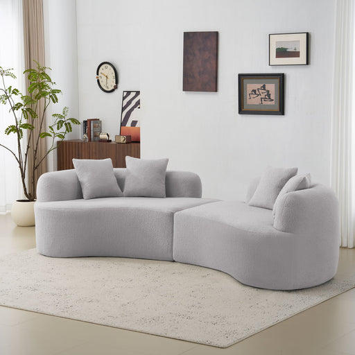 Curved 4 Seater Sofa For Small Spaces - Gray Home Essentials