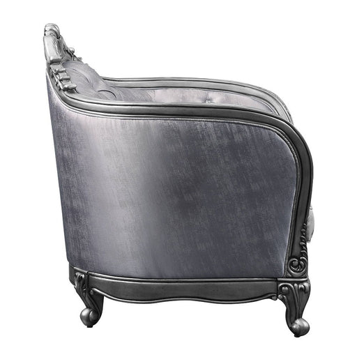 Ariadne - Chair With Pillow - Fabric & Platinum ACME