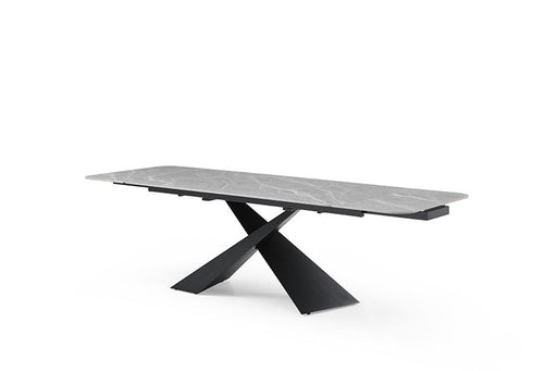 9422 - Ceramic & Metal Dining Table - Gray / Black Extravaganza Collection