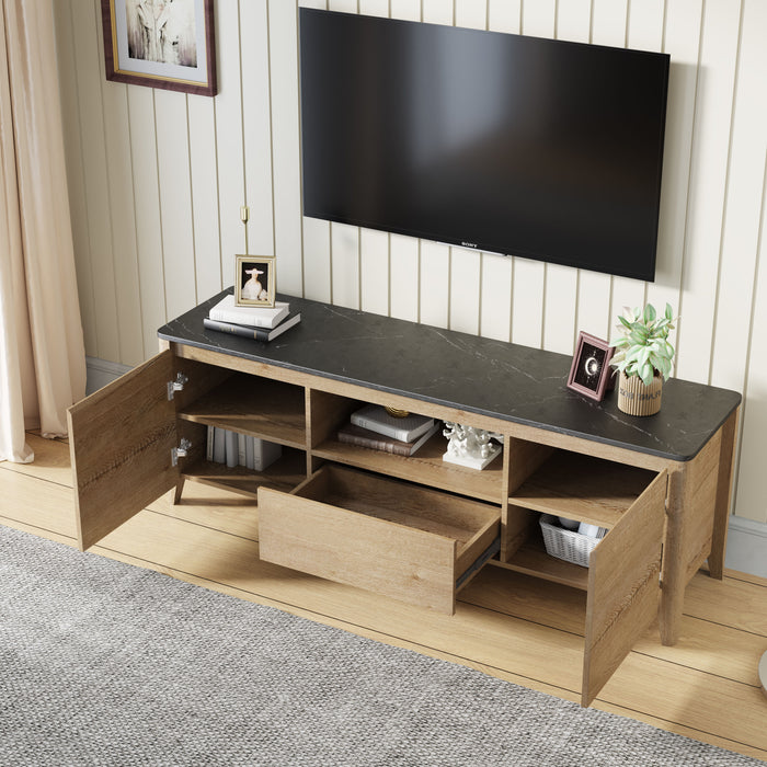 Modern TV Stand With LED Lights Entertainment Center TV Cabinet With Storage For Up To 75" For Gaming Living Room Bedroom