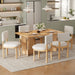 Dining Table Set With 6 Upholstered Chairs, Rectangular Table With Cutout Legs Hearth and Haven