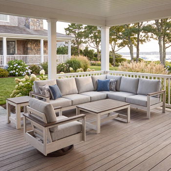 Vista Highlands - RAF/LAF Loveseat With Cushion (Set of 2) - Brown / White Signature Design by Ashley®