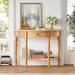 Half Moon Console Table With Drawer & Shelf Hearth and Haven