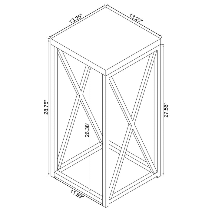 Accent Table With Accents - Glossy White Furniture Max
