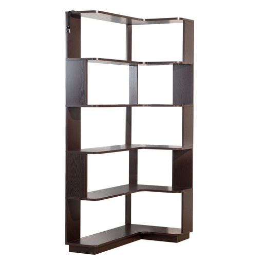 Ox Blood - Red 90Cm L-Shaped Freestanding Corner Bookshelf With Anti Tip Safety, Storage Cabinet For Living Room - Ox Blood Red Home Essentials