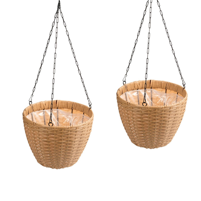 Hanging Planters, Indoor Outdoor Plant Holders (Set of 2) - Brown Daily Nest