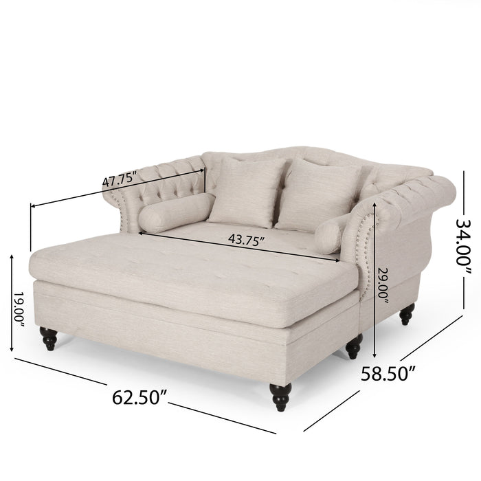 Nh-Ihave - Loveseat Chaise Lounge - Beige