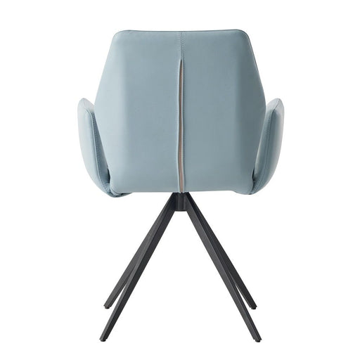 Segismunda - Arm Chair With Swivel - Light Blue Leather & Black ACME