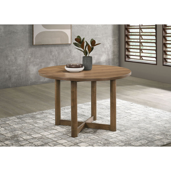 Graham - Round Dining Table With X Cross Base - Walnut Furniture Max