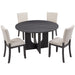 Round Dining Set With 4 Upholstered Dining Chairs Home Essentials