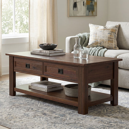 Monroe - Rectangular Coffee Table With Drawers - Brown Simpli-Home