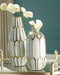 Mohsen - Vase Set (Set of 2) - Gold Finish / White Signature Design by Ashley®