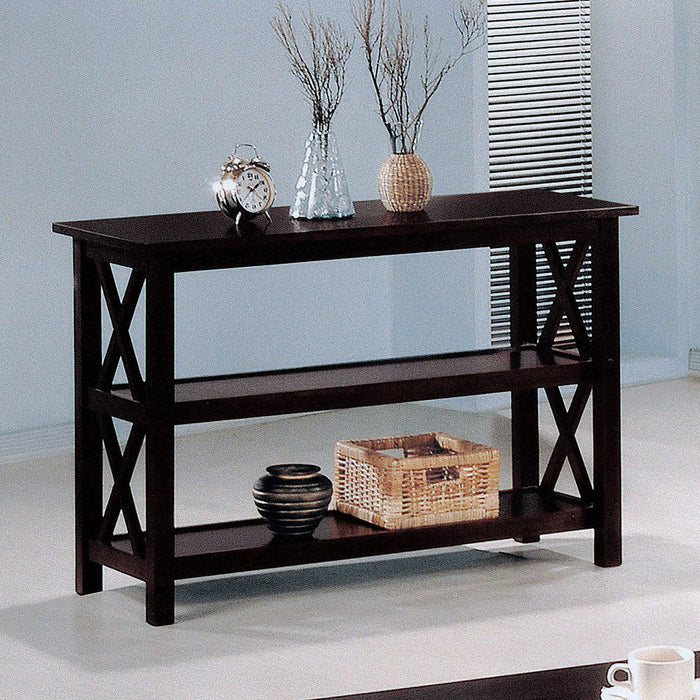 Sofa Table With Shelf - Brown Furniture Max
