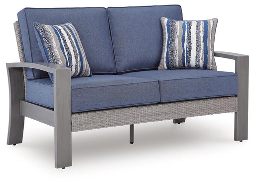 Half Moon Beach - Loveseat With Cushion - Blue / Gray Signature Design by Ashley®