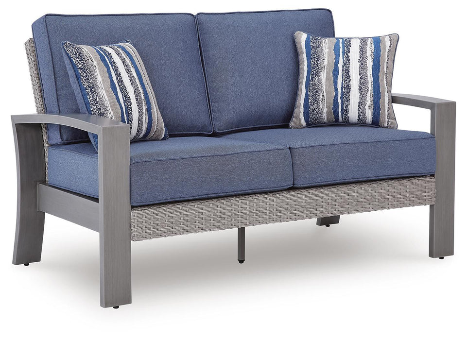 Half Moon Beach - Loveseat With Cushion - Blue / Gray Signature Design by Ashley®