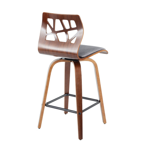 Folia - Mid Century Modern Fixed Height Counter Stool With Swivel (Set of 2) Lumi Source