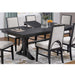 7 Piece Set, Trestle Dining Table And 6 Side Chairs With Cutout Back - Black / Charcoal / White Home Essentials