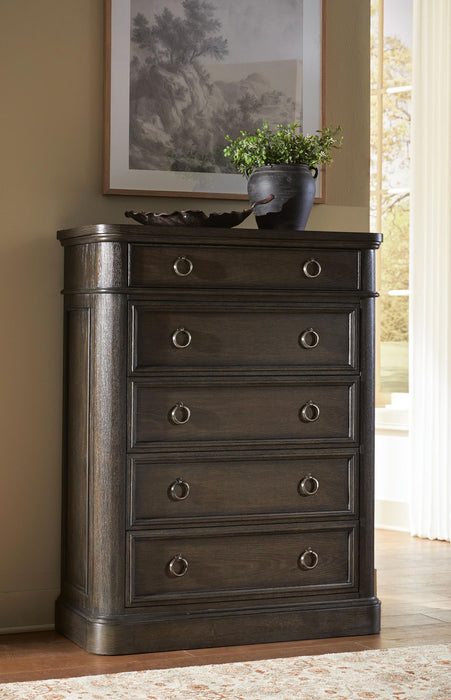 Wickenger - Five Drawer Chest - Dark Brown Signature Design by Ashley®