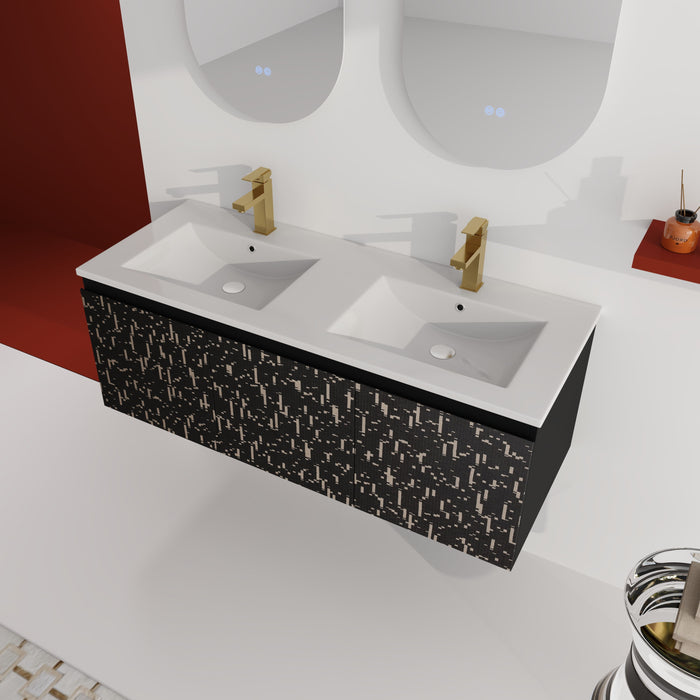 48'' Floating Wall - Mounted Bathroom Vanity & Soft - Close Cabinet Door KD - Package - Black