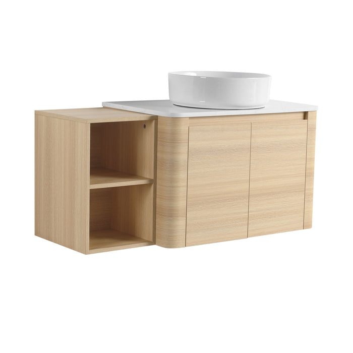 Mounted Bathroom Vanity With Art Sink, Storage Shelves, Soft Close Door Home Essentials