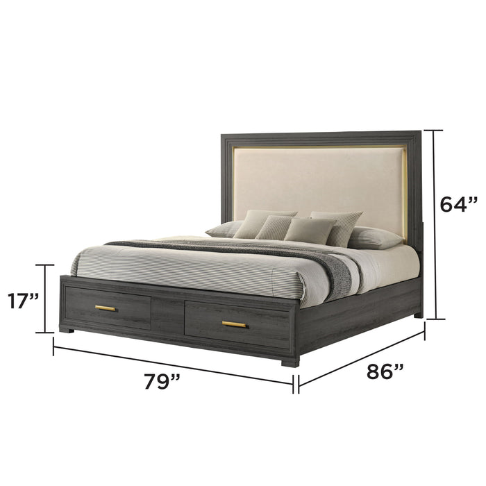 Colorado - Bedroom Set With Upholstered LED Headboard Matrix Furniture Group