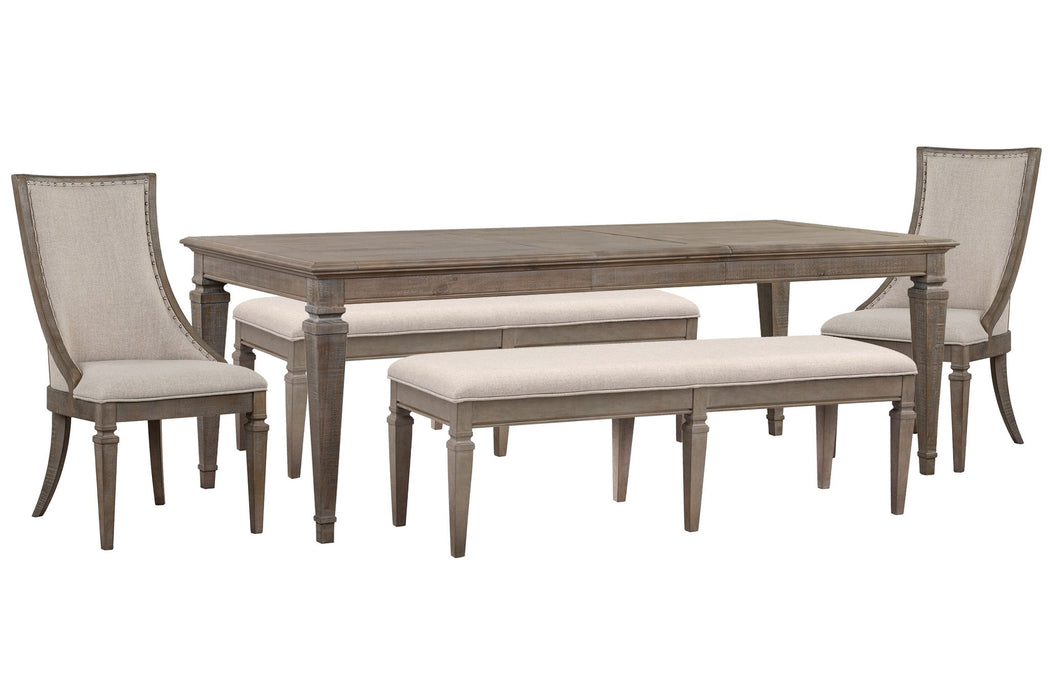 Lancaster - 5 Piece Extendable Rectangular Dining Table Set Magnussen Furniture